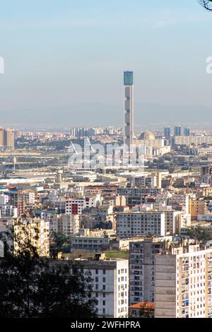 Vue en grand angle de la Grande Mosquée d'Alger. Vue panoramique. Banque D'Images