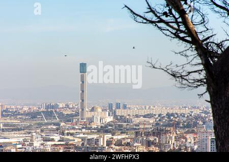 Vue en grand angle de la Grande Mosquée d'Alger. Vue panoramique. Banque D'Images