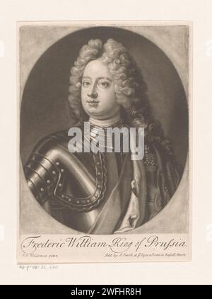 Portrait de Frederik Willem I, roi de Prusse, John Smith (imprimeur / éditeur), d'après Friedrich Wilhelm Weidemann, 1689 - 1742 copies London paper Historical persons. roi Banque D'Images