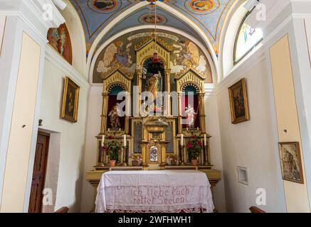 Intérieur de l'église Saint Joseph, Costalovara, plateau de Renon (Ritten), province de Bolzano, Tyrol du Sud, Trentin-Haut-Adige, Italie du Nord, Europe, J Banque D'Images