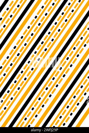 Fond abstrait avec des rayures. Motif géométrique dans les couleurs noir et jaune. Illustration des bandes diagonales Banque D'Images