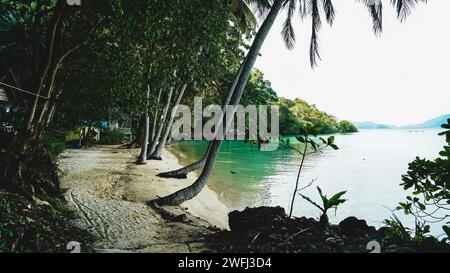 Koh Wai Island, Trat, Thaïlande est une île tropicale tinny près de Koh Chang. Plage tropicale.Plage tropicale. Panorama de plage tropicale idyllique avec palmier Banque D'Images