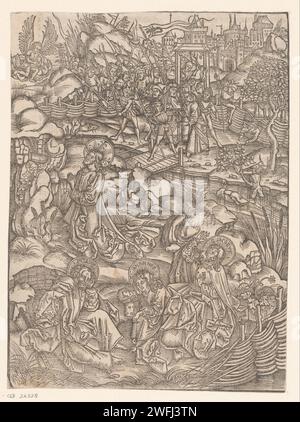 Christ dans le Hof van Getsemane, Hans Lützelburger (possible), Anonyme, 1502 - 1510 imprimer Strasbourg (France) papier la prière du Christ dans le jardin de Gethsémani pendant la nuit Banque D'Images