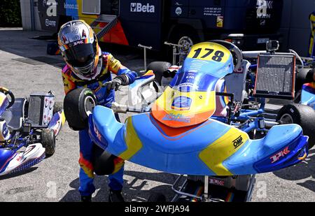 Boîte de karting Kartodromo Cremona circuit Banque D'Images