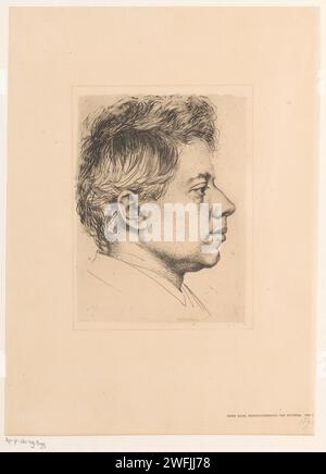 Portrait van Peter von Halm, Karl Stauffer, 1895 papier gravé des personnages historiques. portrait, autoportrait de graphiste Banque D'Images