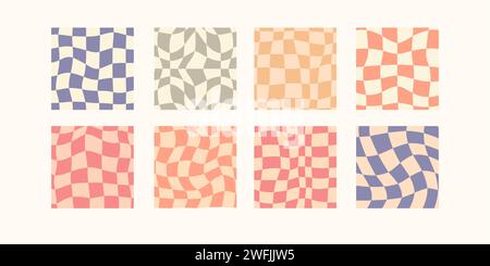 Ensemble de fonds rétro groovy. Illustration vectorielle. Illustration de Vecteur