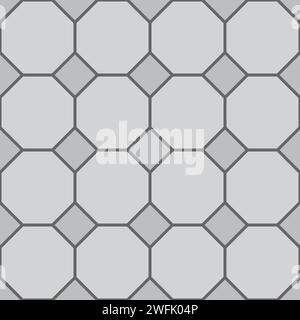 Motif de vue de dessus de chaussée, pavé gris rue, carrelage de trottoir de jardin. Briques vectorielles ou pierres créant un ornement rythmique, qui ouvre la voie avec un mélange harmonieux de texture et de nuances grises subtiles Illustration de Vecteur