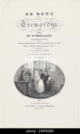 Une cérémonie de mariage avec des témoins, Haatje Pieters Oosterhuis, impression 1836 dans un intérieur d'église, une mariée met sa signature sous le certificat de mariage en présence de son mari, un spirituel et des témoins. Imprimeur : Netherlandsafter design by : Netherlandsprinter : Dordrechtpublisher : Haarlem papier mariée et marié en robe de mariée. intérieur de l'église Banque D'Images