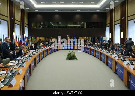 Bruxelles, Belgique. 31 janvier 2024. Réunion informelle des ministres de la Défense de l'UE à Bruxelles, Belgique, le 31 janvier 2024. Crédit : ALEXANDROS MICHAILIDIS/Alamy Live News Banque D'Images