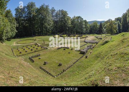 Gradistea de Munte, comté de Hunedoara, Roumanie - 22 septembre 2020 : ancien sanctuaire dacien à Sarmizegetusa Regia, la capitale des Daces Banque D'Images