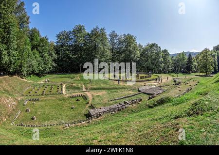 Gradistea de Munte, comté de Hunedoara, Roumanie - 22 septembre 2020 : ancien sanctuaire dacien à Sarmizegetusa Regia, la capitale des Daces Banque D'Images