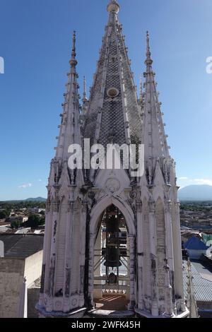 Vue depuis le toit de la cathédrale Santa Ana, Santa Ana, El Salvador, Amérique centrale Banque D'Images