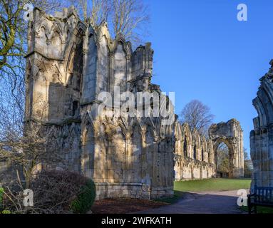 Les ruines de St Mary's Abbey York, Angleterre, Royaume-Uni. Banque D'Images