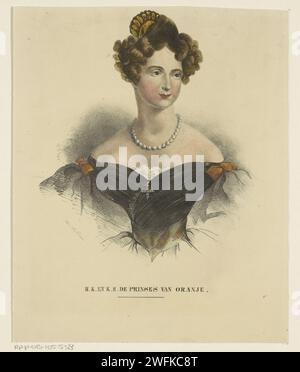 Portret van Anna Paulowna Romanowa, 1816 - 1878 print Portrait d'Anna Paulowna. Son titre dans la marge inférieure. Imprimeur : Netherlandsprinter : papier Amsterdam Banque D'Images