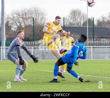 Basford FC a accueilli Warrington Rylands dans la NPL Premier League 2024 Banque D'Images