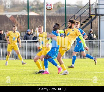 Basford FC a accueilli Warrington Rylands dans la NPL Premier League 2024 Banque D'Images