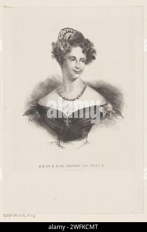 Portret van Anna Paulowna Romanowa, 1816 - 1899 print Portrait d'Anna Paulowna. Son titre dans la marge inférieure. Papier néerlandais Banque D'Images