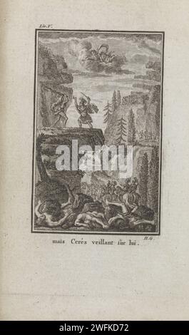 Tweekamp entre Numa et Leo, Henri-Joseph Godin, 1790 imprimer l'armée regarde comment Numa et Leo se battre dans un camp de deux au sommet d'un rocher. Dans l'air, la déesse Cérès, qui essaie de protéger Numa. Au premier plan, les cadavres des hommes de Léon, morts par avalanche. Avec une légende française. Imprimeur : Luikpublisher : gravure sur papier bruxelloise / impression typographique de caractères littéraires masculins (avec NOM). (Histoire de) Ceres (Demeter). Personnages littéraires masculins (avec NOM). duel. forces terrestres Banque D'Images