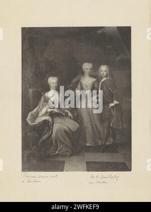 Portrait de Marie Louisa van Hessen-Kassel, Guillaume IV, Prince d'Oranje-Nassau, et Amélie, Comtesse de Nassau-Dietz, 1850-1949 impression photomécanique Collotype papier néerlandais Banque D'Images