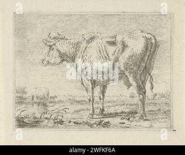 Vache debout, anonyme, d'après Pieter Gerardus van OS, 1798 - 1849 imprimer pays-Bas papier gravure vache Banque D'Images