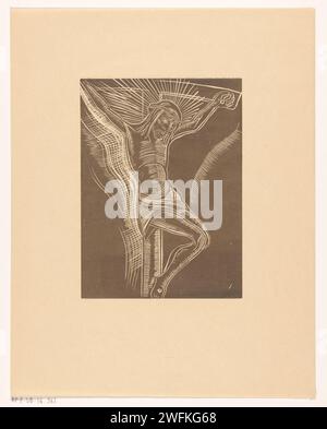 Christ sur Het Kruis, Lodewijk Schelfhout, 1935 papier imprimé types spécifiques de Christ crucifié (dans un contexte non narratif) Banque D'Images