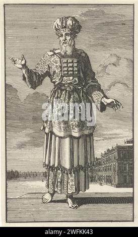 Grand prêtre en vêtements liturgiques (variante B), Jan Luyken, 1669 - 1712 print Amsterdam papier gravure grand prêtre  hiérarchie des prêtres Banque D'Images