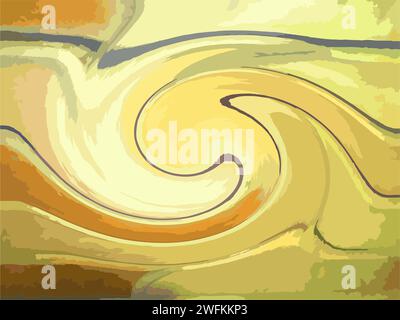 Toile de fond torsadée dans les tons jaune-doré-brun pour les intérieurs ou les tissus. Arrière-plan flou sous forme de spirale pour les concepts commerciaux, les impressions et les couvertures Banque D'Images