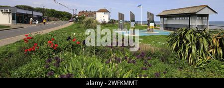 Les jardins et le Musée maritime au village de Mundesley, Norfolk Nord, Angleterre, Royaume-Uni Banque D'Images