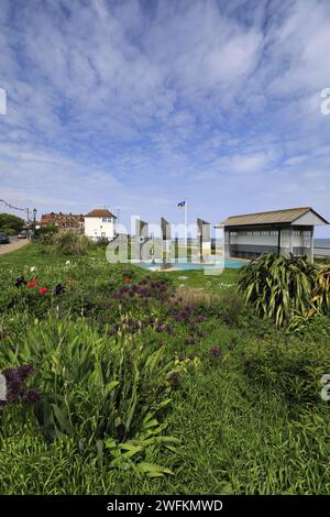 Les jardins et le Musée maritime au village de Mundesley, Norfolk Nord, Angleterre, Royaume-Uni Banque D'Images