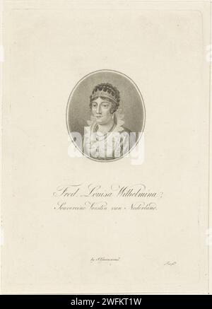 Portrait de Wilhelmina van Pruisen, Anonyme, 1813 - 1815 tirage Portrait de Wilhelmina dans un ovale. Dans la marge inférieure son nom et son titre. 'Pression prof. Imprimeur : Netherlandspublisher : Amsterdam gravure / gravure sur papier Banque D'Images