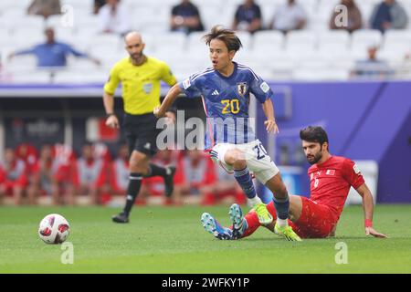 Doha, Qatar. 31 janvier 2024. Takefusa Kubo (JPN) football/football : AFC Asian Cup Qatar 2023 Round of 16 Match entre Bahreïn 1-3 Japon au stade Al Thumama à Doha, Qatar . Crédit : Naoki Morita/AFLO SPORT/Alamy Live News Banque D'Images