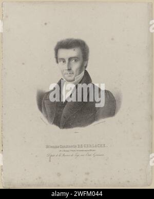 Portret van Etienne Constantin de Gerachi, 1829, Edouard Montius, 1829 tirage Portrait d'Etienne Baron de Gerlache, Shed au nom de la province de Liège dans les États généraux, vers 1830. Fait partie d'un groupe de portraits de personnes qui ont participé à la Révolution belge ou sont donc renommées. Papier belge Banque D'Images