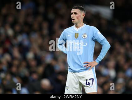 Etihad Stadium, Manchester, Royaume-Uni. 31 janvier 2024. Premier League football, Manchester City contre Burnley ; Phil Foden de Manchester City crédit : action plus Sports/Alamy Live News Banque D'Images