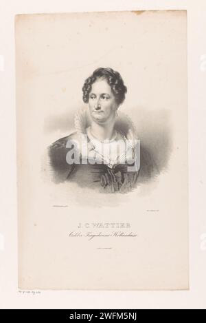 Portrait de Johanna Cornelia Wattier, Roelof van der Meulen, d'après Jan Willem Pieneman, 1816 - 1833 imprimer Amsterdam paper Historical persons - BB - Femme (+ buste (complet) portrait) Banque D'Images