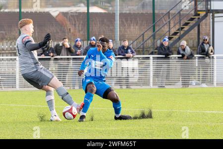 Le Basford United FC a accueilli les Warrington Rylands en Premier League 2024 de la NPL Banque D'Images