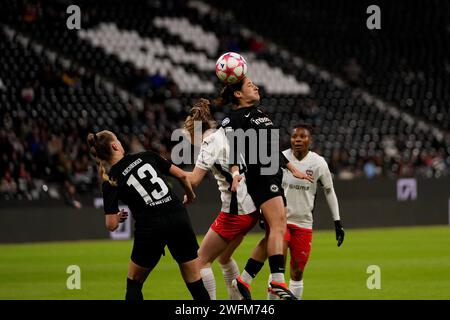 Francfort, Allemagne. 31 janvier 2024. Francfort, Allemagne, le 31 janvier 2024 : Ilayda Acikgoez ( 20 Francfort ) lors du match de football de l'UEFA Womens Champions League entre l'Eintracht Frankfurt et le FC Rosengard au Deutsche Bank Park à Francfort, en Allemagne. (Julia Kneissl/SPP) crédit : SPP Sport Press photo. /Alamy Live News Banque D'Images