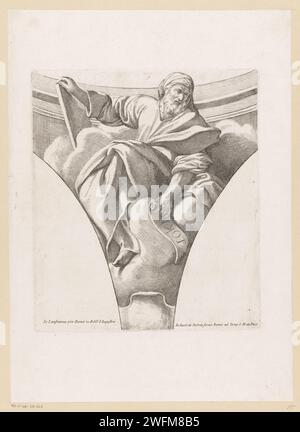 Évangéliste avec livre et parchemin, Carlo Cesio, d'après Giovanni Lanfranco, c. 1632 - c. 1682 imprimeur : Italiaaprès peinture par : Romepublisher : Rome papier gravure évangélistes, généralement avec des livres ou des parchemins (pas dans le contexte biblique) Banque D'Images