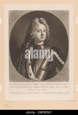 Portrait de Frederik Willem Ier, roi de Prusse, Jean Smith (imprimeur/éditeur), d'après Friedrich Wilhelm Weidemann, 1714 - 1715 print texte en latin dans la marge inférieure. personnages historiques de papier. roi Banque D'Images