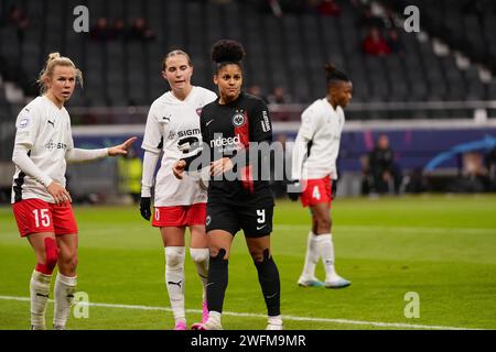 Francfort, Allemagne. 31 janvier 2024. Francfort, Allemagne, le 31 janvier 2024 : Shekiera Martinez ( 9 Francfort ) lors du match de football de l'UEFA Womens Champions League entre l'Eintracht Frankfurt et le FC Rosengard au Deutsche Bank Park à Francfort, en Allemagne. (Julia Kneissl/SPP) crédit : SPP Sport Press photo. /Alamy Live News Banque D'Images