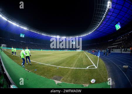 Berlin, Deutschland. 31 janvier 2024. Olympiastadion beim Spiel DFB-Pokal 2023/24, Viertelfinale : Hertha BSC - 1. FC Kaiserslautern, Olympiastadion, Berlin, 31.01.2024 LA RÉGLEMENTATION DFB INTERDIT TOUTE UTILISATION DE PHOTOGRAPHIES COMME SÉQUENCES D'IMAGES ET/OU QUASI-VIDÉO/dpa/Alamy Live News Banque D'Images