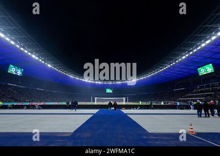 Berlin, Deutschland. 31 janvier 2024. Olympiastadion beim Spiel DFB-Pokal 2023/24, Viertelfinale : Hertha BSC - 1. FC Kaiserslautern, Olympiastadion, Berlin, 31.01.2024 LA RÉGLEMENTATION DFB INTERDIT TOUTE UTILISATION DE PHOTOGRAPHIES COMME SÉQUENCES D'IMAGES ET/OU QUASI-VIDÉO/dpa/Alamy Live News Banque D'Images