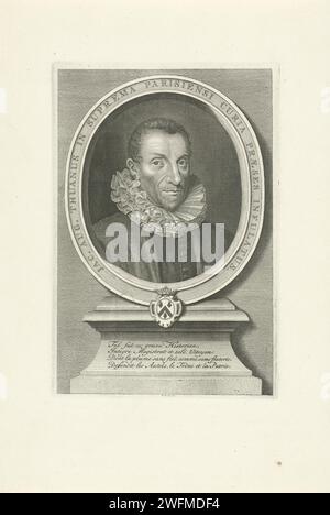 Portrait de Jacques Auguste de Thou, Pieter van Gunst, 1659 - 1731 tirage Jacques Auguste de Thou, historien français, collectionneur de livres et président du Parlement de Paris. Avec légende française. Amsterdam gravure / gravure sur papier Banque D'Images