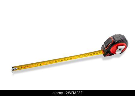 Ruban à mesurer montrant la longueur 30 cm isolé sur blanc avec chemin de détourage inclus Banque D'Images