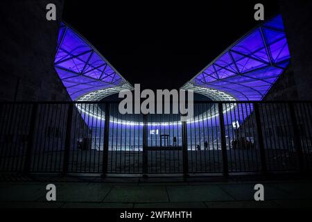 Berlin, Deutschland. 31 janvier 2024. Olympiastadion nach dem Spiel DFB-Pokal 2023/24, Viertelfinale : Hertha BSC - 1. FC Kaiserslautern, Olympiastadion, Berlin, 31.01.2024 LA RÉGLEMENTATION DFB INTERDIT TOUTE UTILISATION DE PHOTOGRAPHIES COMME SÉQUENCES D'IMAGES ET/OU QUASI-VIDÉO/dpa/Alamy Live News Banque D'Images