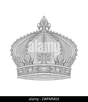 Illustration de la couronne royale. Art vectoriel très détaillé Illustration de Vecteur