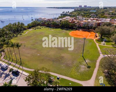 Tirage photo aérien Peacock Park Coconut Grove Miami FL 2024 Banque D'Images