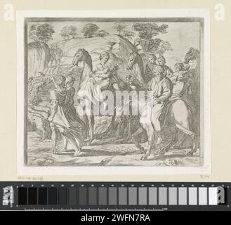 Jakob avec sa famille sur le chemin de la maison, Orazio Borganian, après Rafaël, 1615 imprimer Print Maker : ItalyaFter peinture par : Cité du Vatican gravure de papier Jacob sur le chemin de Canaan avec sa famille, ses troupeaux, chameaux et tous ses biens Banque D'Images