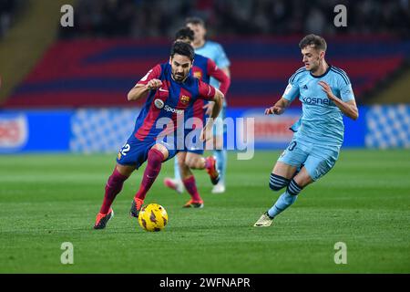 Barcelone, ESP. 31 janvier 2024. FC BARCELONE vs CA OSASUNA 31 janvier 2024 Ilkay Gündogan (22) du FC Barcelone lors du match entre le FC Barcelone et CA Osasuna correspondant à la vingt jours de la Liga EA Sports à l'Olimpic Stadium Lluis Companys de Montjuïc à Barcelone, Espagne. Crédit : Rosdemora/Alamy Live News Banque D'Images