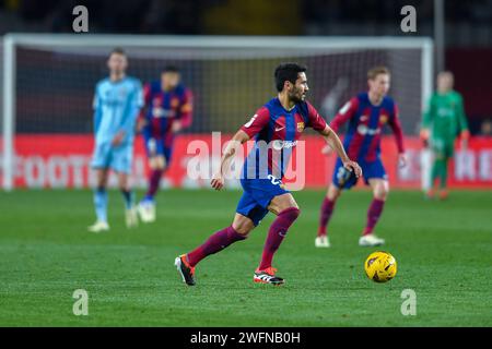 Barcelone, ESP. 31 janvier 2024. FC BARCELONE vs CA OSASUNA 31 janvier 2024 Ilkay Gündogan (22) du FC Barcelone lors du match entre le FC Barcelone et CA Osasuna correspondant à la vingt jours de la Liga EA Sports à l'Olimpic Stadium Lluis Companys de Montjuïc à Barcelone, Espagne. Crédit : Rosdemora/Alamy Live News Banque D'Images