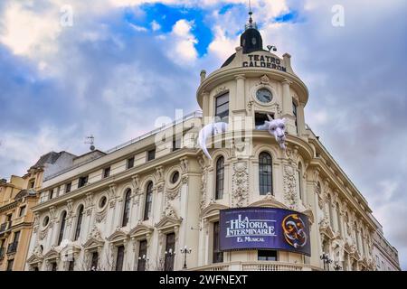 Teatro Calderon, élément architectural, Madrid, Espagne Banque D'Images